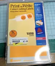 Avery 05471 Orange Glow Removable Print Or Write Color Coding Labels 3/4 dia