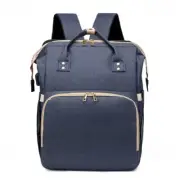 Baby Diaper Backpack Bag Folding Large Mummy Nappy change bag(Blue)