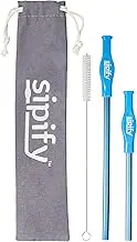 Flow-Limiting Safe Drinking Straw | Adaptive Drinking Aids for Elderly & Dysphagia Patients | Reusable Stainless Steel Straw with Soft Silicone Tip | Dishwasher Safe | 2 Pack