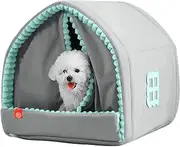 Warm Dog Tent Bed - Canopy Pet Sleeping Insulated Cave | Luxury Luxury Soft Fabric Pet Tent Removable Cushion Easy Cleaning, Perfect for Dogs