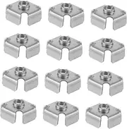 OSALADI 50pcs Square Tube Nut Small Threaded Nuts Replacement Tubing Nuts Threaded Inserts Convenient Threaded Nuts Square Tube Accessories Square Tube Nuts Silver Metal