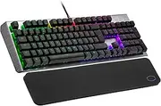 Cooler Master CK550 V2 Mechanical Gaming Keyboard - RGB Backlighting, On-The-Fly Controls, Aluminium Top Plate and Wrist Rest Included - UK Layout/Red Switches