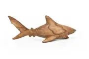 Wooden Bull Shark, Hand Carved, Nice Wooden, Model, Figure, Figurine, 7" CWG276