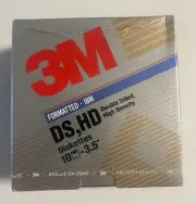 3M DS HD 3.5in Diskettes Formatted IBM Double Sided NEW Factory Sealed Box of 10