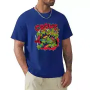 Adelaide Crows AFL Team Ninja Turtles T-Shirt Small Blue