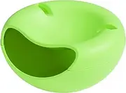Pistachios Bowl, Sunflower Seed Bowl, Snacks Storage Box with Shell Holder & Cellphone Slot, Double Layer Nut Dry Fruit Serving, Multi-Function Pistachio Peanut Spit Cup Creative Gift (1-Green)