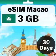 eSIM Macao - 3 GB - 30 Days - Travel eSIM | QR code activation