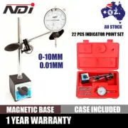 0-10mm Dial Indicator Gauge with Magnetic Base + 22 Indicator Point Set 0.01mm