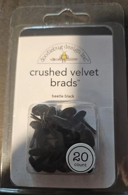 doodlebug design inc crushed velvet brads 20 Beetle Black