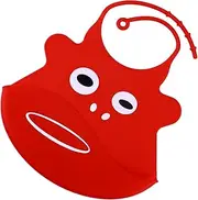 ibasenice Baby Feeding Apron Comfortable Silicone Bib Bright Colors Durable Easy to Clean
