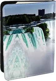 [JEJEA] Niagara Fall Print Travel Organizer Credit Cards Case Passport BookPassport Holder Cover Wallet forTraveling,, Black, One Size