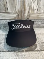 Titleist Women’s Hat Black Sun Drop Visor Back White 3% Spandex 97% Polyester