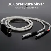 16core Pure Silver 6.35mm 4.4mm 3.5mm 2.5mm 4PIN XLR Male HIFI Headphone Cable ~