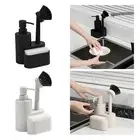 Soap Dispenser with Brush and Sponge Multifunctional Pump Bottle Modern Liquid