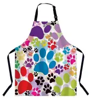 Colorful Paw Apron for Women Men Adjustable Apron Cooking Kitchen Chef Apron ...