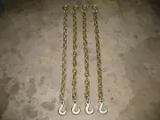 (4) 3/8"x 6' Grade 70 Transport Chains,High Quality w/GR70 Grab hook & GR70 Slip