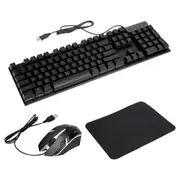 Gaming Keyboard And Mouse Mat Set Ergonomic Rainbow Backlight LED For PC Laptop