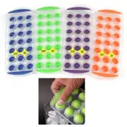 Set of 4 PushOut Ice Cube Trays: Features Easy PopOut Round Cubes with Flexibl