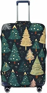 [CADREWY] Christmas Tree Print Travel Suitcase Cover Luggage Protector with Elastic Anti Scratch for Carry On, Black, Large