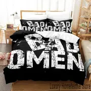 v64 Bed Sheets Bad Omens Bedding Set,Duvet Cover Comforter Bed Set Quilt Cover Pillowcase,King Queen Twin Size Boys Girls Adults 3-Piece Bedding Set (
