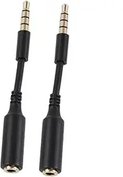 KICHOUSE 2PCS Male to Female Stereo Audio Extension Cables for Phone Tablet Media Player Wide Compatibility Step Down Design for Headphones Speakers