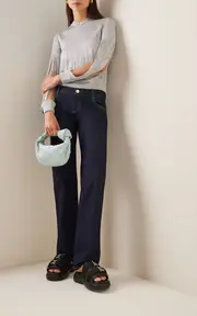 [Bottega Veneta] Flash Buckled Leather and Rubber Sandals