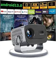 Portable Mini Projector, Android 10.0 WiFi Projector Home Stand Ceiling Mount Full HD 4K Projector Fashion Home Theater Projector Rotate 360 Degree