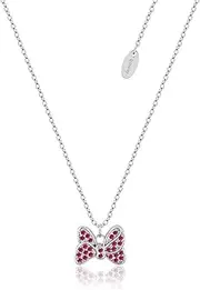 [Disney] Women's precious-metal-minnie-mouse-red-bow-cz-necklace Necklace, Multicolor, 45CM