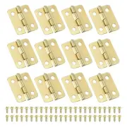 12 x Small Butt Hinges 3/4 Inch Mini Jewelry Box Hinge with Screw Gold