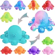 Octopus Pop It 6 Pack Octopus Push Pop Reversible Silicone Bubble Fidget Sensory Toy