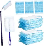 CHILDWEET 1 Set Dust Cleaner with Extendable Handle Detachable Flat Head Duster for Versatile Cleaning of Furniture Ceilings and Car Interiors Includes Replaceable Brush Heads