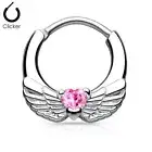 Piercing Septum Angel Wings 1,6 MM Heart Pink