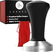 [LuxHaus] 49mm Espresso Tamper - Premium Barista Coffee Tamper with 100% Flat Stainless Steel Base