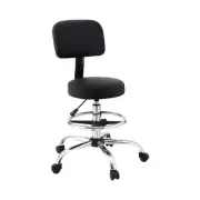Ergonomic Office Drafting Chair Adjustable Height PU Leather Black 360 Swi 39-BK