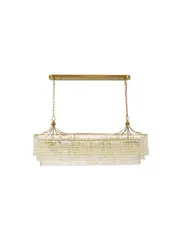 Sarita 15 Light Oval Crystal Chandelier in Aged Brass