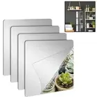 Reflective Acrylic Mirror Tiles 4PCS Flexible Sheets Enhance Home Room Decor