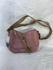 NEW Kensie Handbag Light Pink BLUSH Tassel Tote Purse TAN Adjustable Strap