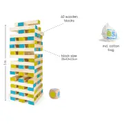 Colourful Giant Tumbling Tower by BS Toys. 50cm - 110cm+