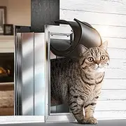 Cat Door for Wall, Small Cat Door, Heavy Duty Pet Door, All Aluminum Frame, Double Magnetic Flaps, Energy Efficient, Telescoping Tunnel, Sliding Lock Panel, Easy to Install (Pets Up to 15 Lb)