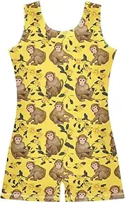 [Caihoyu] Girls Gymnastic Leotard Children Dance Biketard Short Unitard for Dancewear, Tumbling Class, Swimming
