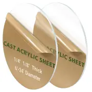 2 Pieces 1/4" round Plexiglass Sheet, 6 Inch Diameter Clear Acrylic Circle, roun