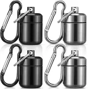 4 Pack Ear Plug Carrying Case Keychain, Portable Keychain Pill Case, Waterproof Metal Earplug Case Small Pill Container
