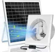 Solar Powered Exhaust Fan, 20W Solar Panel + 8" Ventilation Vent Fan for outside