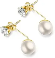 [Nina Zola] Pearl Earrings | Drop Earrings Pearl (Gold, Silver or Rose Gold)