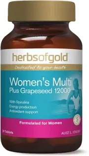 Herbs of Gold Women'S Multi plus Grapeseed 12000 30 Tablets, 30 Count