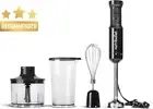 Immersion Blender 800W Deluxe Set Chopping Blade Bowl Whisk 900ml Cup Dark Grey