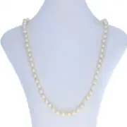 Yellow Gold Baroque Akoya Pearl Knotted Strand Necklace 34" - 14k