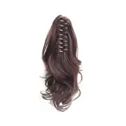 2 Pcs Heat Resistant Synthetic Hair Wavy Claw Clip in/on Ponytail Hair Extension Wavy Claw Clip Ponytail Curly wig with jaw