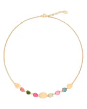 Marco Bicego 18K Yellow Gold Lunaria Tourmaline Multicolor Tourmaline Collar Necklace, 16.5 - 18