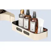 180°Rotation Corner Shower Caddy, 2 Pack, No Drilling Wall Mounted Rack, Bathroom Shelf Storage Organiser (Beige)